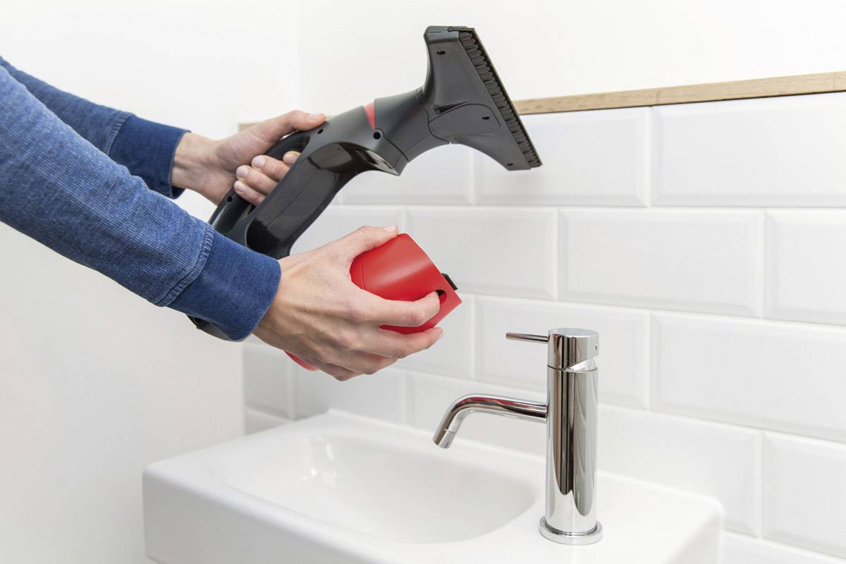 Vileda Windowmatic POWER Fenstersauger Grau, Rot