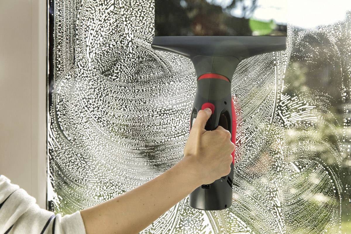 Vileda Windowmatic POWER Fenstersauger Grau, Rot