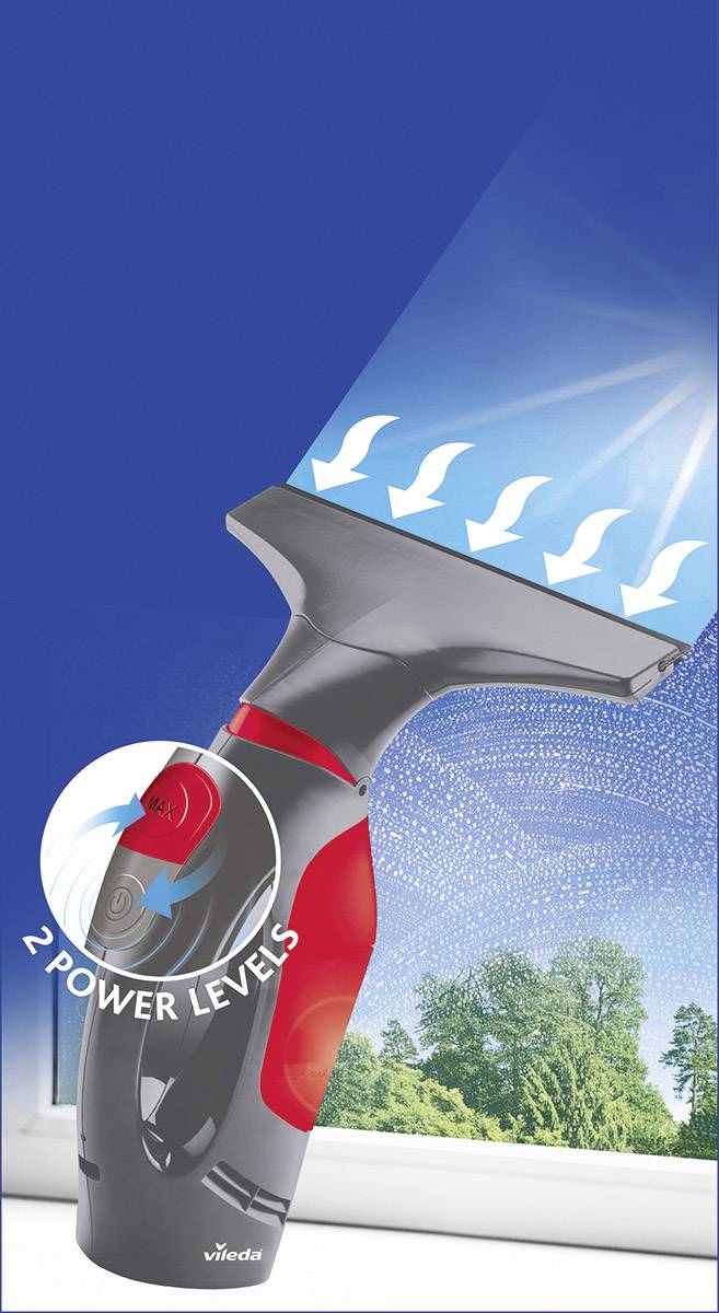 Vileda Windowmatic POWER Fenstersauger Grau, Rot