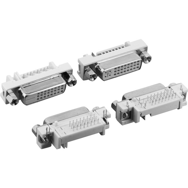 TRU Components TC-10147-29-2-2-20 DVI-Steckverbinder Buchse, Einbau horizontal Polzahl (num): 29 Silber