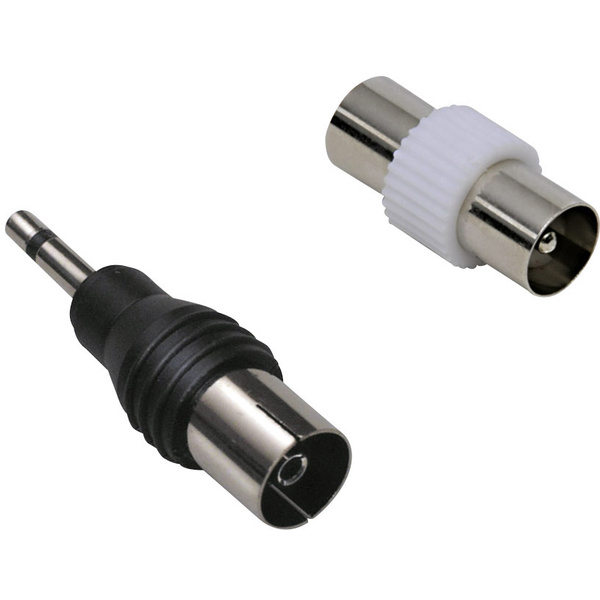 BKL Electronic 0403544 Klinke-Koax-Adapter-Set Anschlüsse: Klinkenstecker 3,5 mm, Koax-Buchse IEC, Koax-Stecker IEC 1 Set