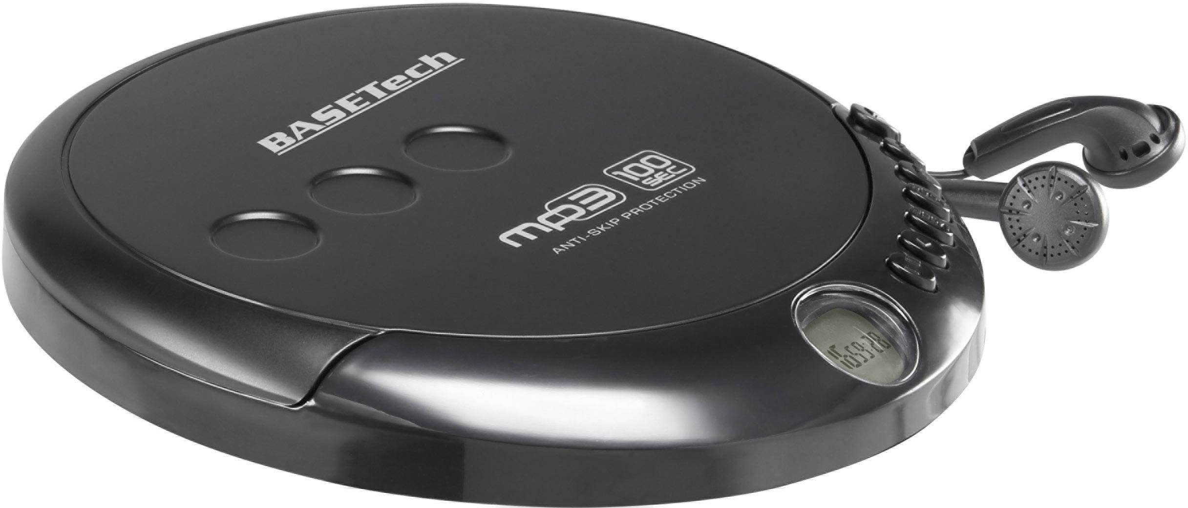 Basetech MPCD-122C Tragbarer CD-Player CD, CD-R, CD-RW, MP3 Schwarz