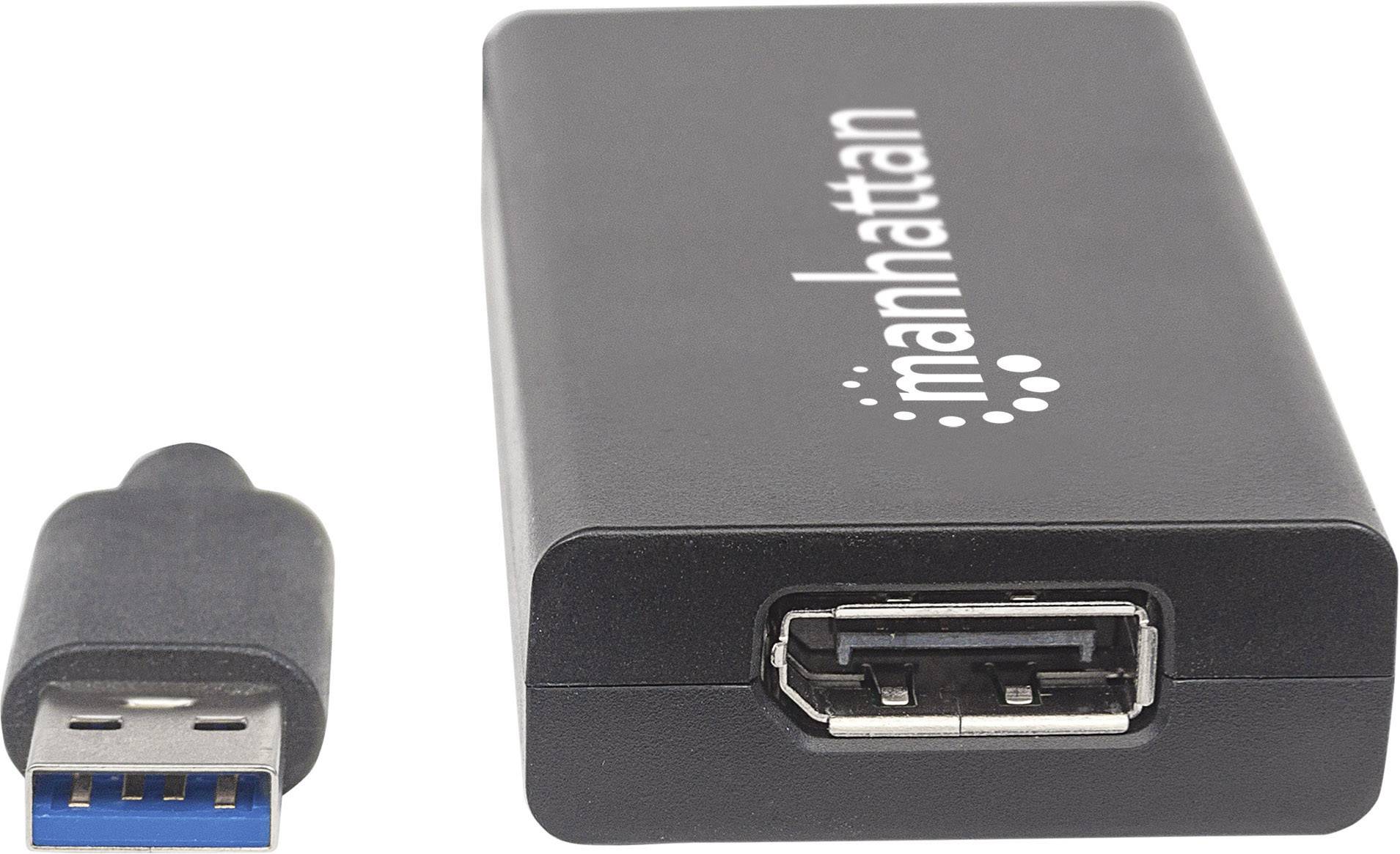 Manhattan 152327 USB 3.2 Gen 1 (USB 3.0) / DisplayPort Adapter [1x USB 3.2 Gen 1 Stecker A (USB 3.0) - 1x DisplayPort Buchse] Schwarz Farbcodiert
