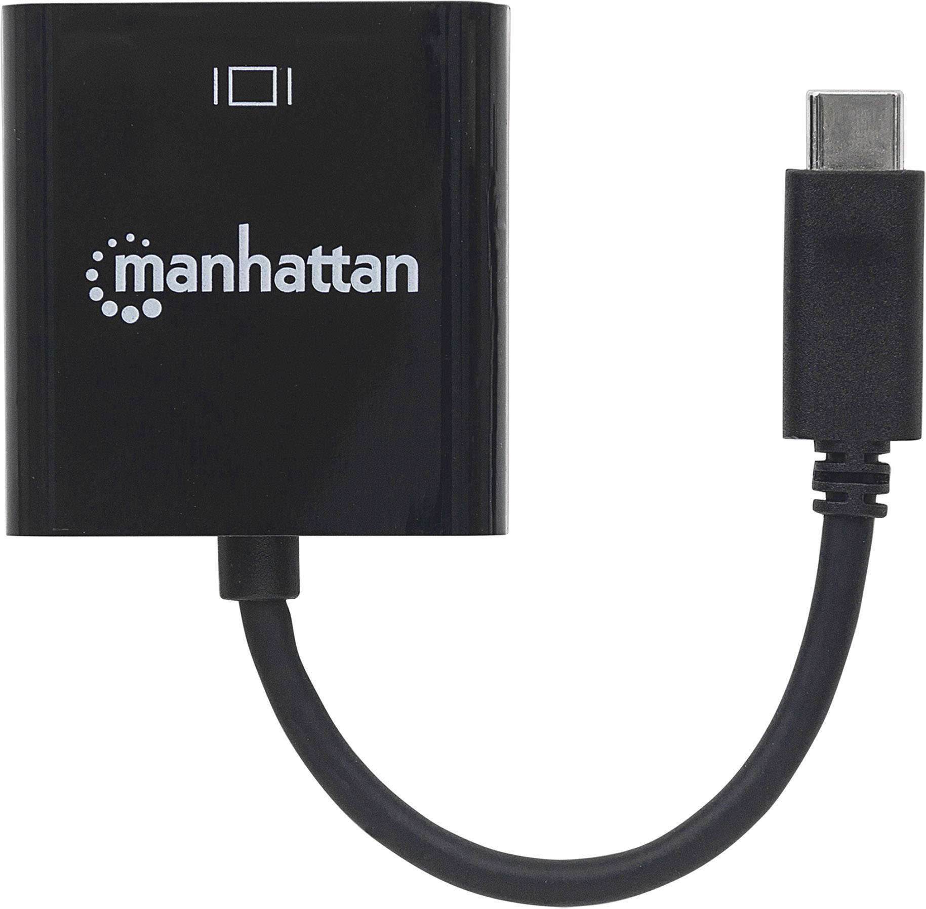 Manhattan 152020 DisplayPort / USB Adapter [1x USB 3.2 Gen 2 Stecker C (USB 3.1) - 1x DisplayPort Buchse] Schwarz Farbcodiert