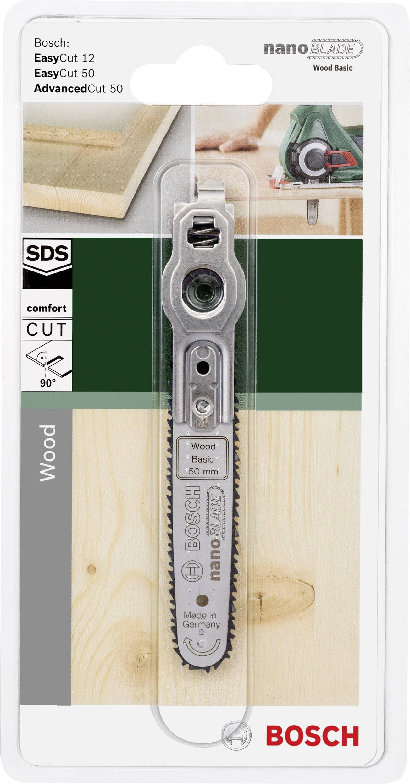 Mikro-Kettensägeblatt Bosch Home and Garden nanoBLADE Wood Basic 50 2609256D83 Passend für (Modell Motorsägen) EasyCut 12