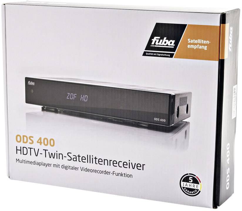 fuba ODS 400 HD-SAT-Receiver Aufnahmefunktion, Unicable 2-fähig, LAN-fähig, Front-USB, Ethernet-Anschluss, Kartenleser