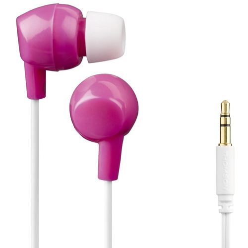 Thomson EAR3106P Kinder In Ear Kopfhörer In Ear Lautstärkebegrenzung Pink, Weiß