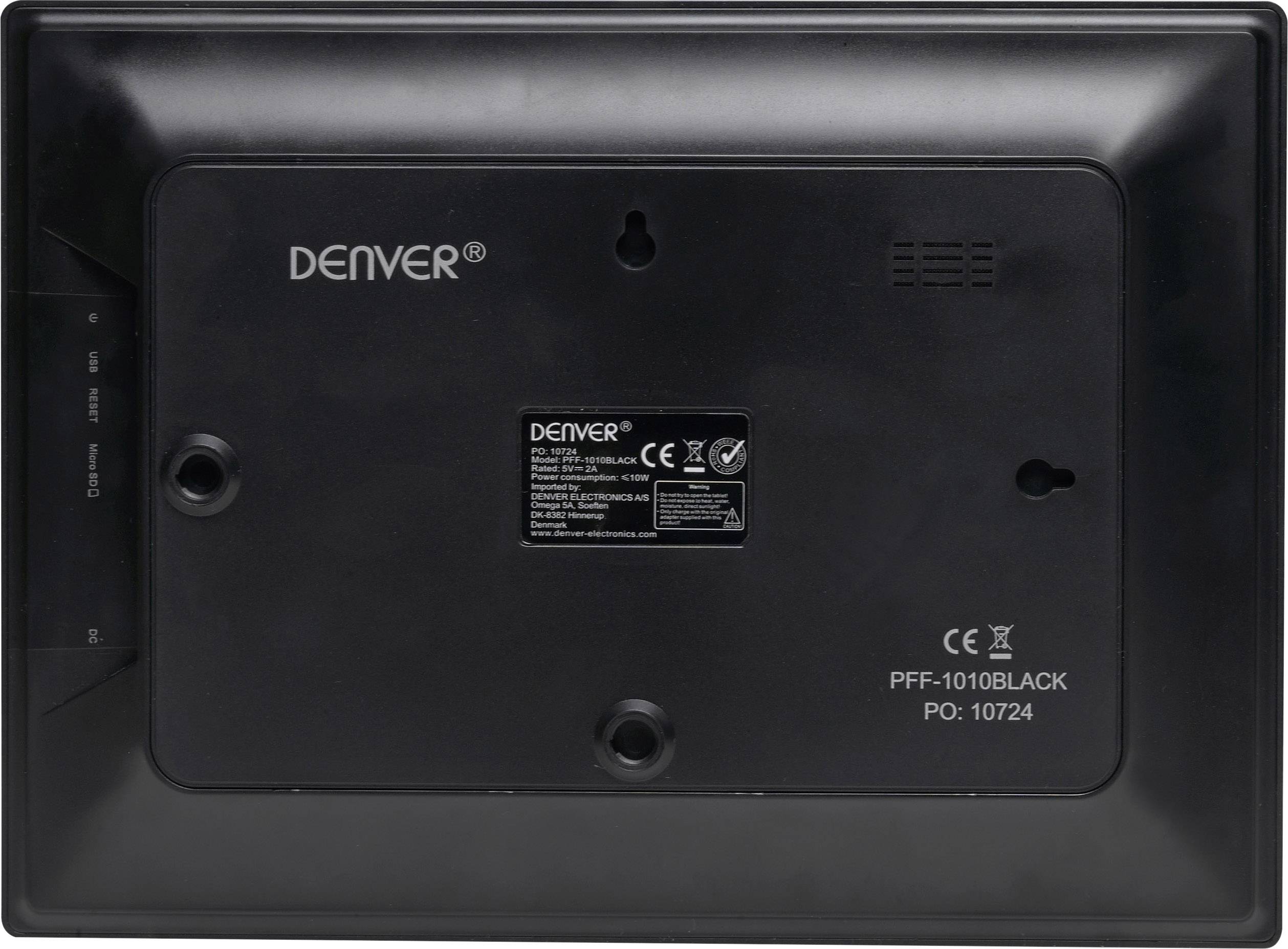 Denver PFF-1010 Black Digitaler WiFi-Bilderrahmen 25.7cm 10.1 Zoll 8GB Schwarz