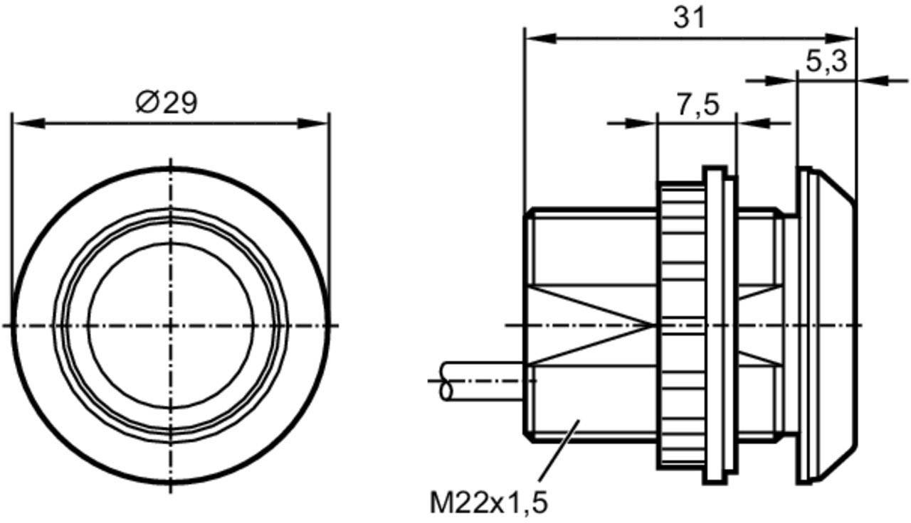 ifm Electronic Kapazitiver Näherungsschalter dynamisch, Kapazitiv KT5102 KT5102 M22 PNP (Ø x H) 29 mm x 31 mm