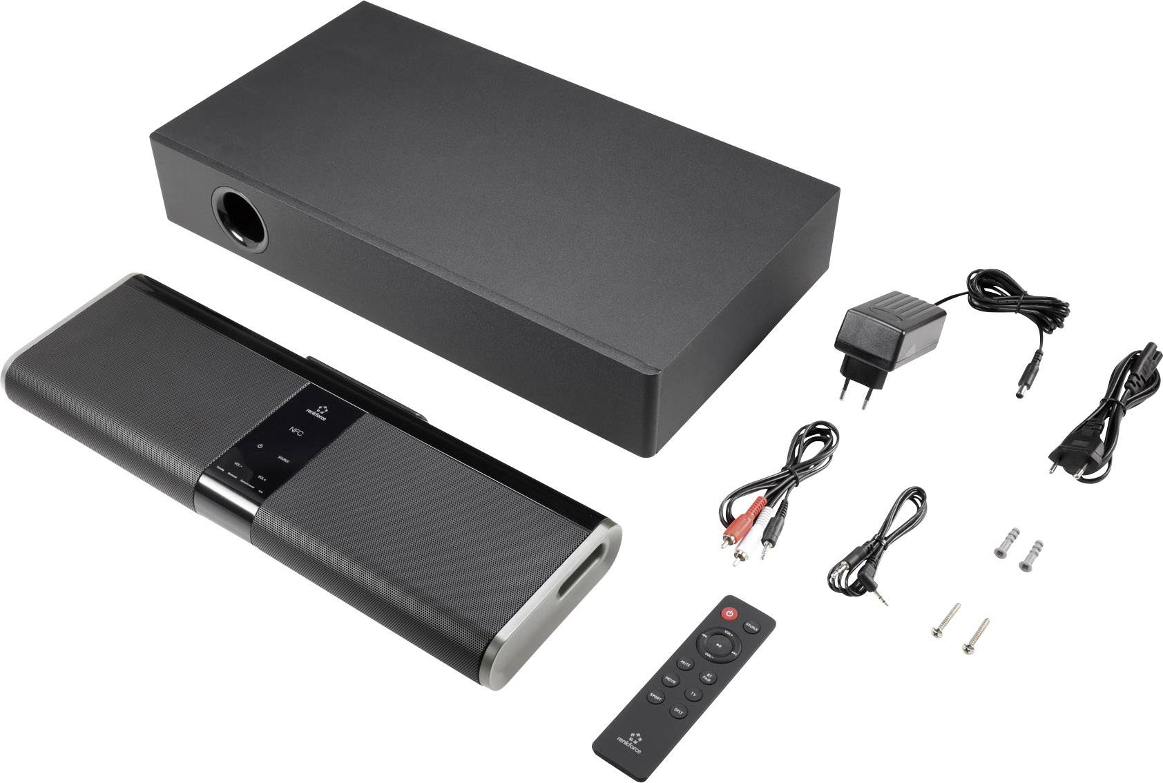 Renkforce RF-TB240WW Soundbar Schwarz inkl. kabellosem Subwoofer, Bluetooth®, NFC