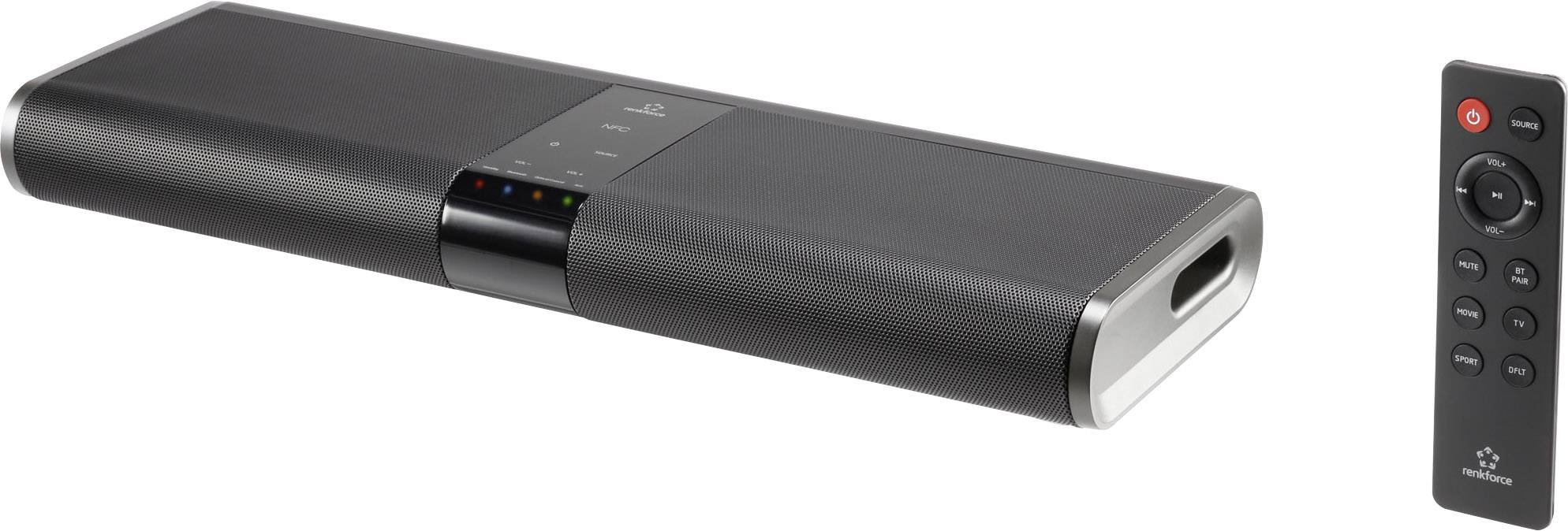 Renkforce RF-TB240WW Soundbar Schwarz inkl. kabellosem Subwoofer, Bluetooth®, NFC