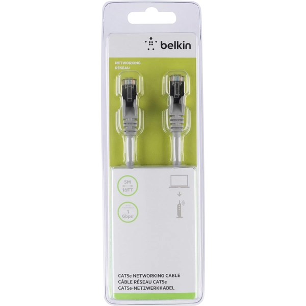 Belkin A3L793BT05M-H-S RJ45 Netzwerkkabel, Patchkabel CAT 5e S/FTP 5.00m Grau mit Rastnasenschutz 1St. Belkin A3L793BT05M-H-S RJ45 Netzwerkkabel, Patchkabel CAT 5e S/FTP 5.00m Grau mit Rastnasenschutz 1St.