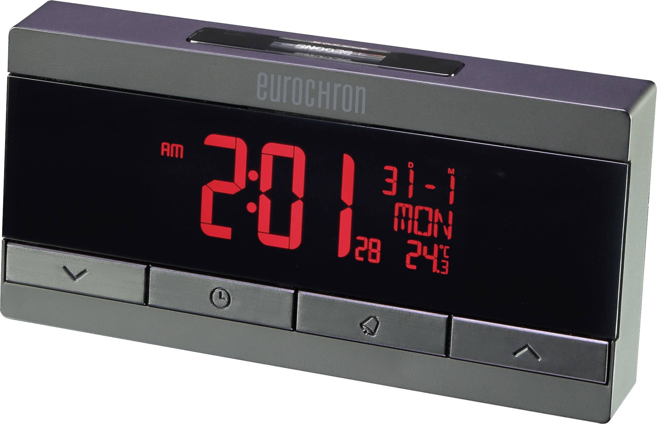 Eurochron EFW410 Quarz Wecker Schwarz Alarmzeiten 1
