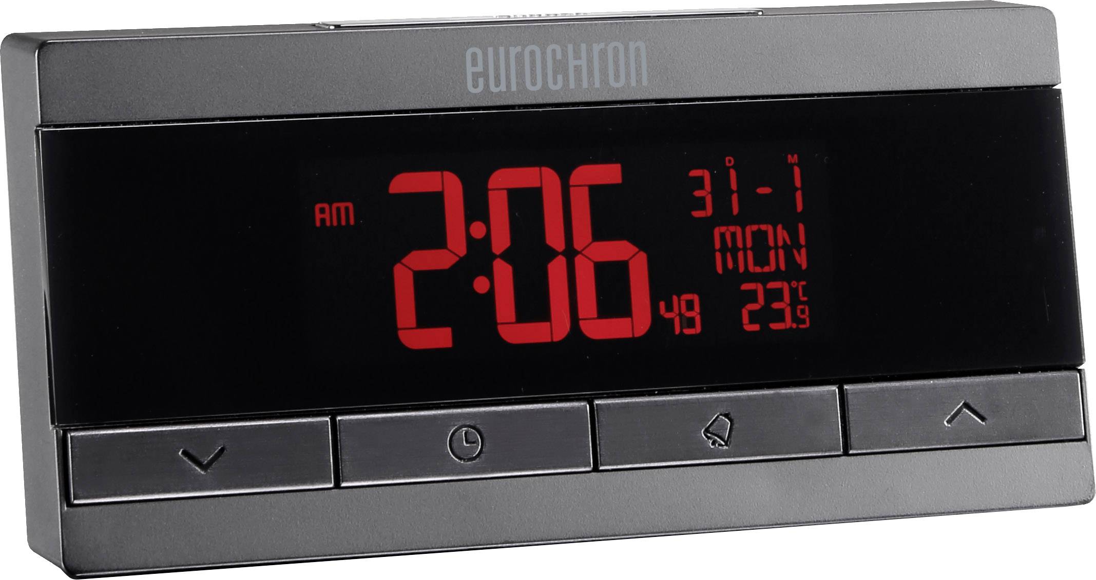Eurochron EFW410 Quarz Wecker Schwarz Alarmzeiten 1