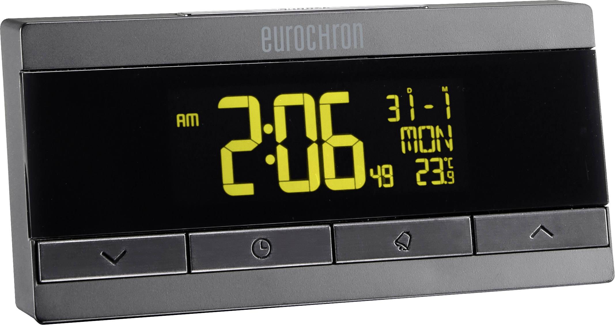 Eurochron EFW410 Quarz Wecker Schwarz Alarmzeiten 1