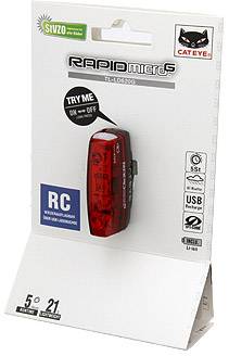 Cateye Fahrrad-Rücklicht Rapid Micro G TL-LD 620G LED akkubetrieben Rot, Schwarz