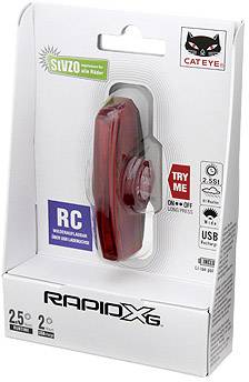 Cateye Fahrrad-Rücklicht Rapid XG TL-LD 700G LED akkubetrieben Rot, Schwarz
