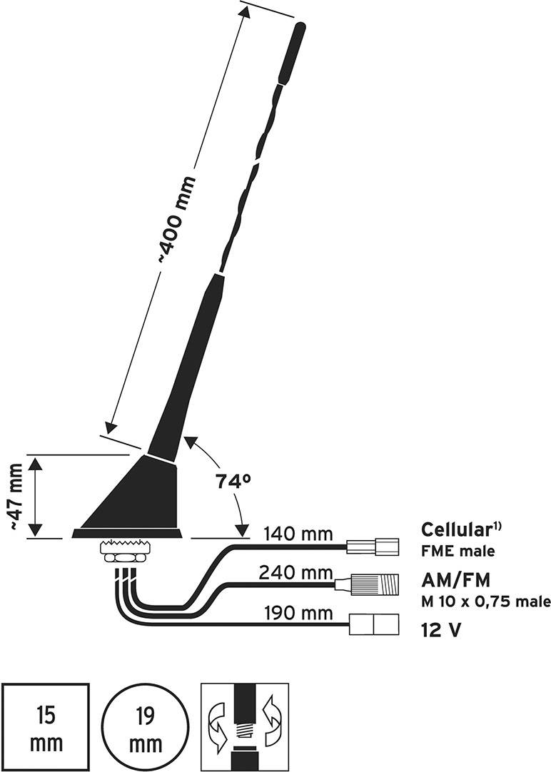 Hirschmann Car Communication CR 8521 RDS UKW/GSM-Antenne mit Verstärker