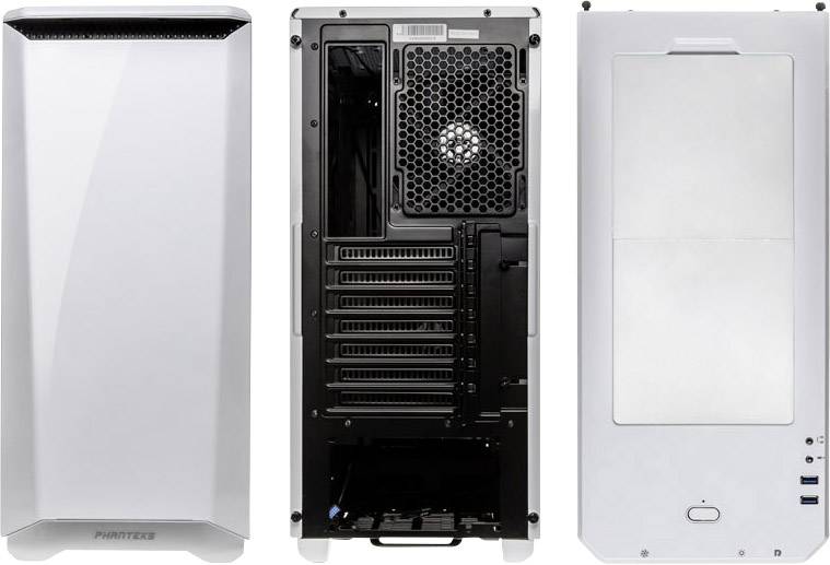 Phanteks P400S Midi-Tower PC-Gehäuse Weiß 2 vorinstallierte Lüfter, Für AIO Wasserkühlung geeignet, gedämmt, Lüftersteuerung, Staubfilter, Werk