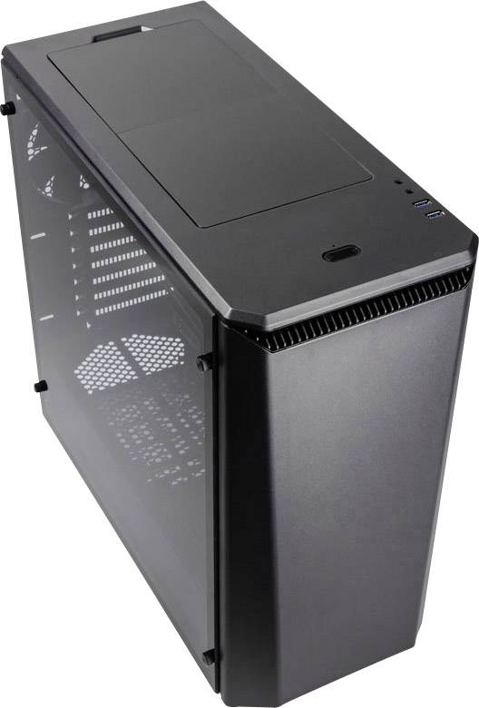 Phanteks P400S Midi-Tower PC-Gehäuse Anthrazit 2 vorinstallierte Lüfter, Für AIO Wasserkühlung geeignet, gedämmt, Seitenfenster