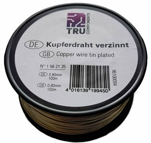 TRU Components Kupferdraht Außen-Durchmesser (ohne Isolierlack): 1.20 mm 30 m