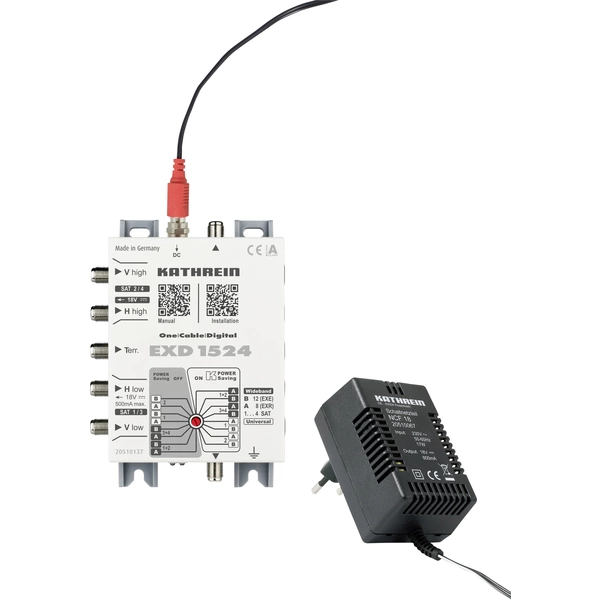 Kathrein EXD 1524 SAT Multischalter Kaskade Unicable Eingänge (Multischalter): 5 (4 SAT/1 terrestri Kathrein EXD 1524 SAT Multischalter Kaskade Unicable Eingänge (Multischalter): 5 (4 SAT/1 terrestri