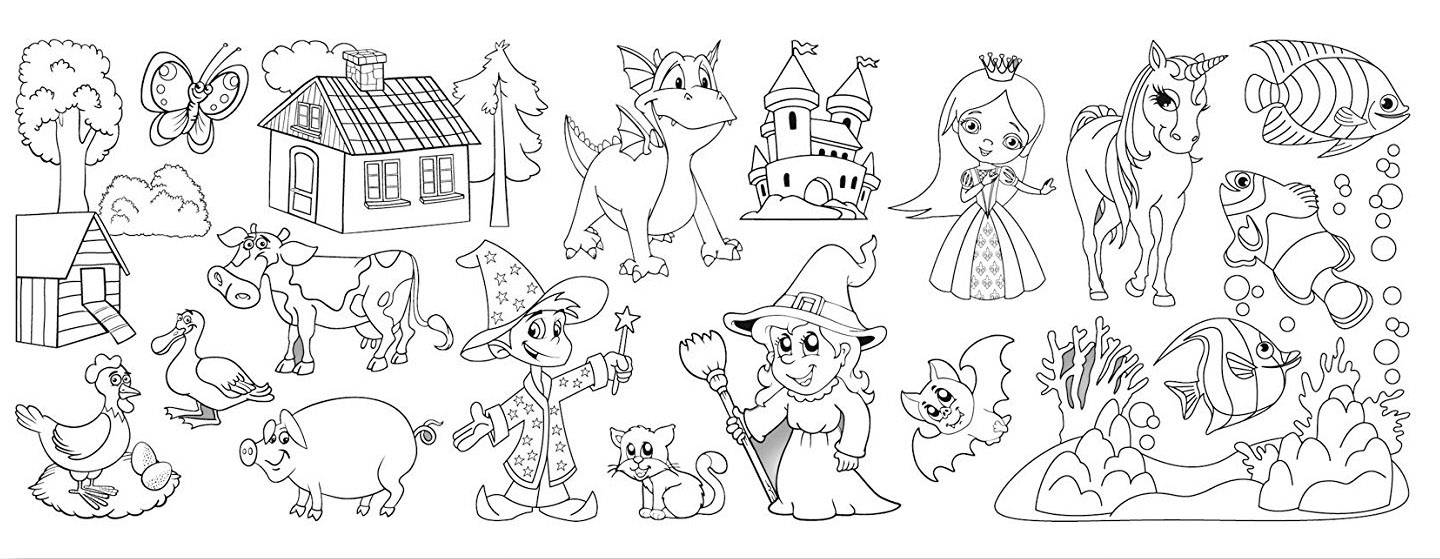 Malrolle mit Motiven 30 cm x 4 m, selbsthaftend