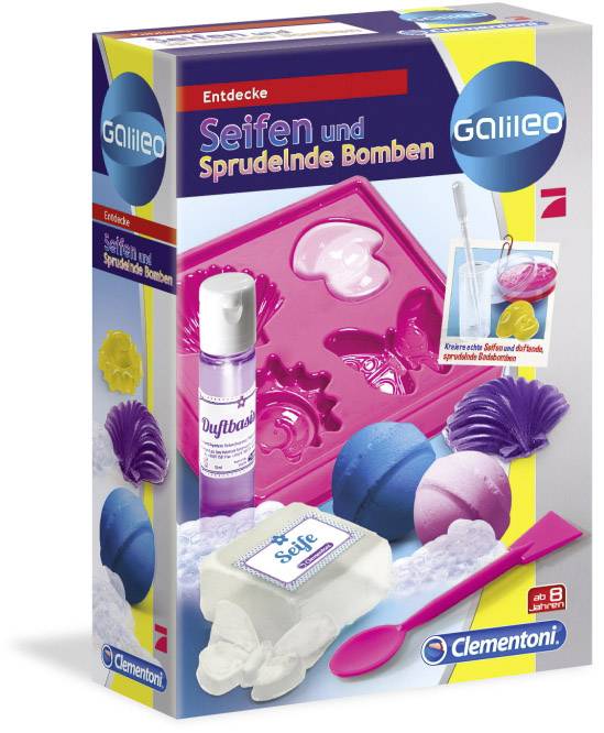 Clementoni 59013 Galileo - Seifen und Badekugeln Experimentier-Set