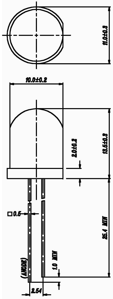 Everlight Opto 363SYGD/S530-E2 LED bedrahtet Grün Rund 10mm 32 mcd 10° 20mA 2V