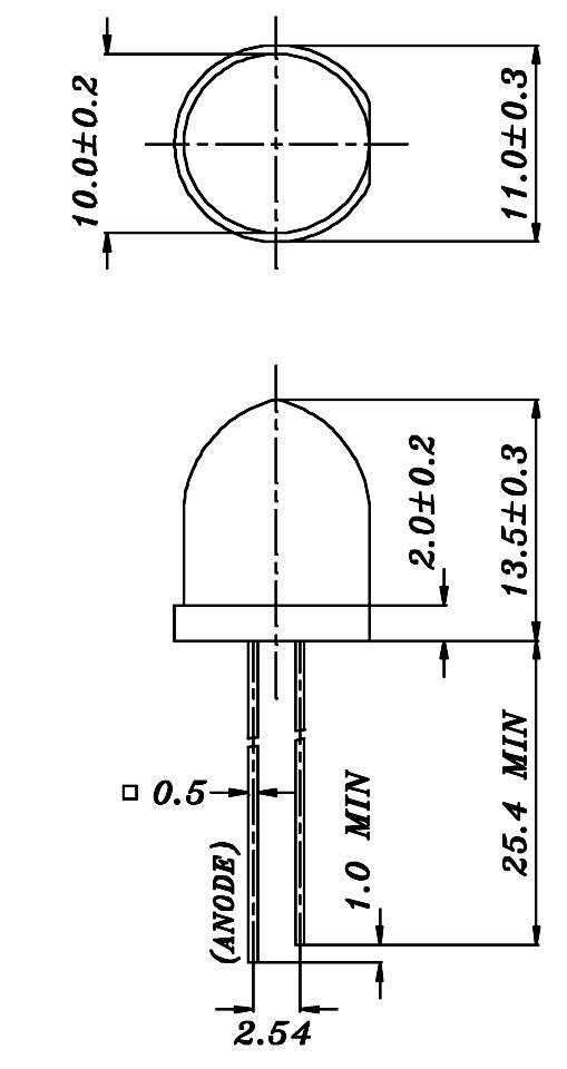 Everlight Opto 1363-2SUBC/C470/S400-A4 LED bedrahtet Blau Rund 10mm 3200 mcd 10° 20mA 3.4V