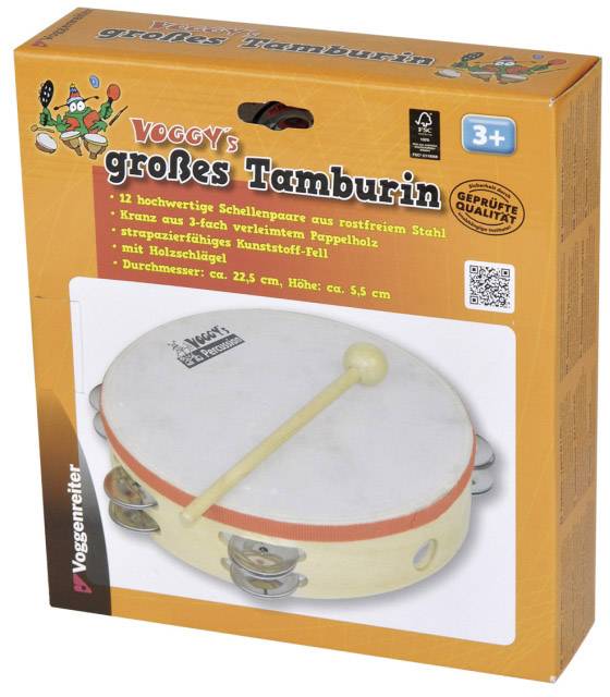Voggenreiter Voggenreiter Voggy's großes Tamburin mit Schlägel Tambourin