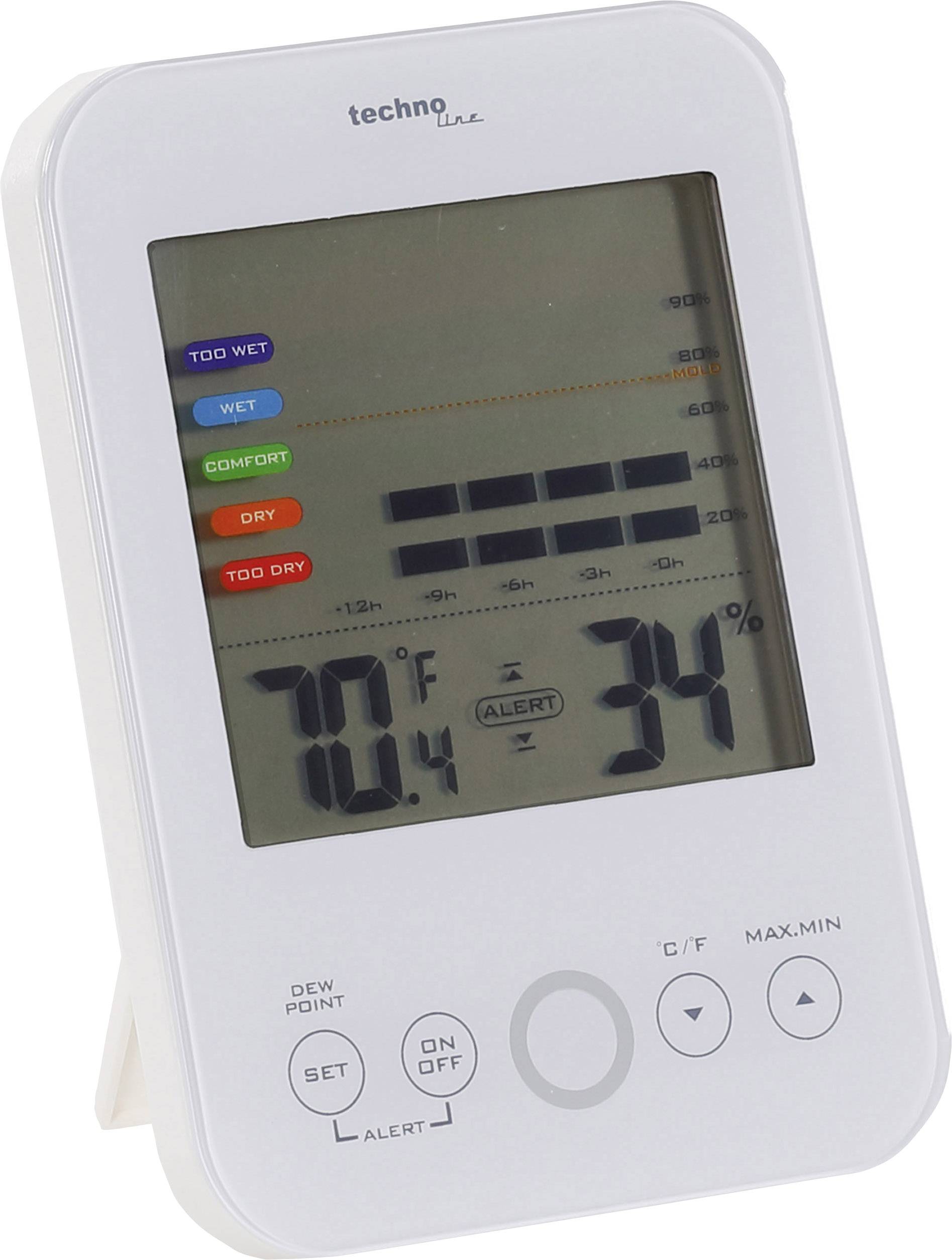 Techno Line WS 9422 Luftfeuchtemessgerät (Hygrometer) 20 % rF 95 % rF Taupunkt-/Schimmelwarnanzeige
