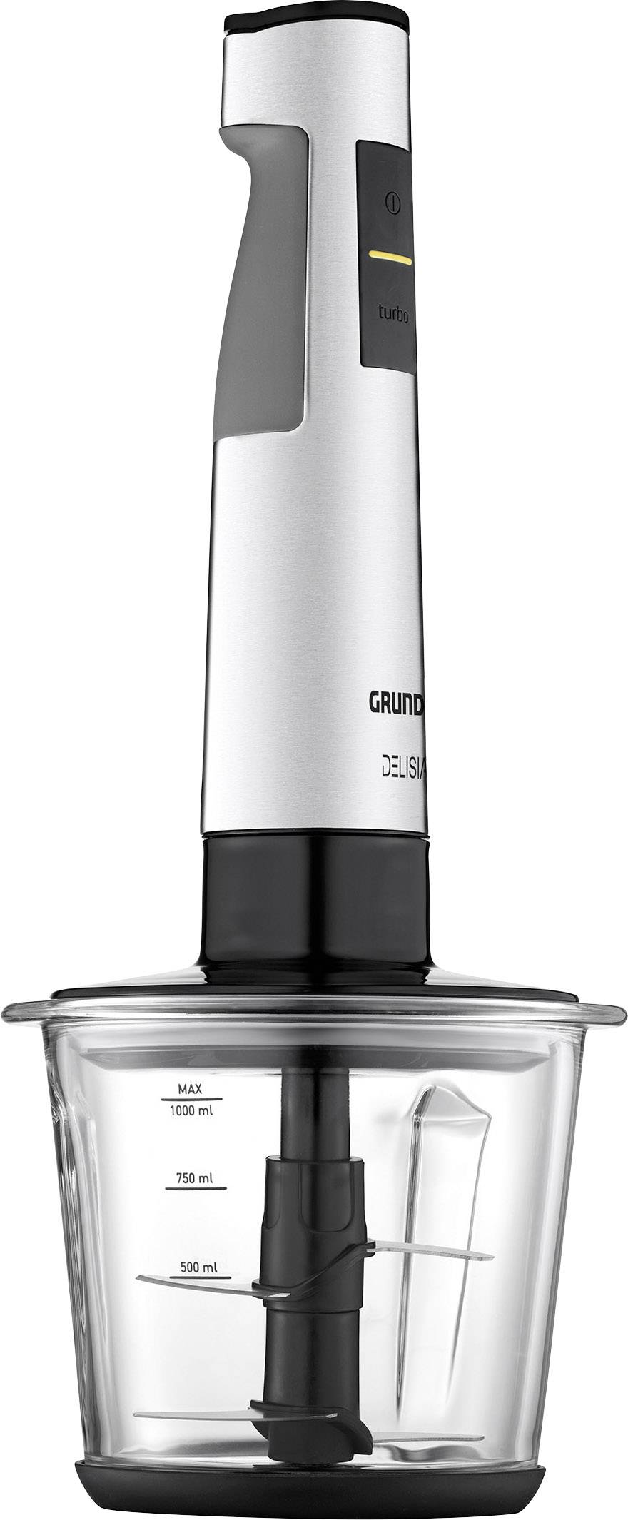 Grundig BL 8680 Stabmixer 850W mit Mixbecher, mit Zerkleinereraufsatz, Schneebesenaufsatz Edelstahl, Schwarz