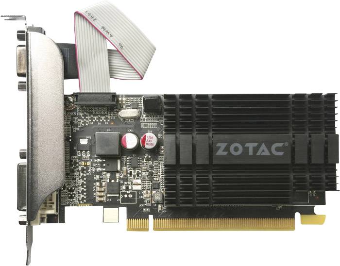 Zotac Grafikkarte Nvidia GeForce GT710 Zone Edition 2GB GDDR3-RAM PCIe HDMI®, DVI, VGA Low Profile, Passiv gekühlt