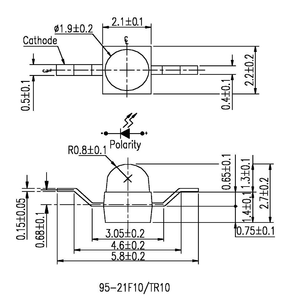 Everlight Opto 95-21SYGC/S530-E1/TR10 SMD-LED Sonderform Grün, Gelb 330 mcd 25° 20mA 2V
