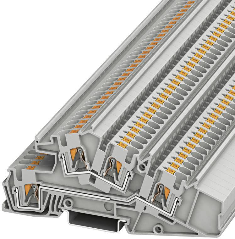 Phoenix Contact 3214052 Dreistock-Durchgangsklemme 6.2mm Zugfeder Grau 50St.