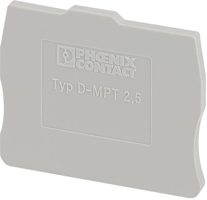Phoenix Contact Abdeckkappe Typ D-MPT 2,5 aus grauem Kunststoff.