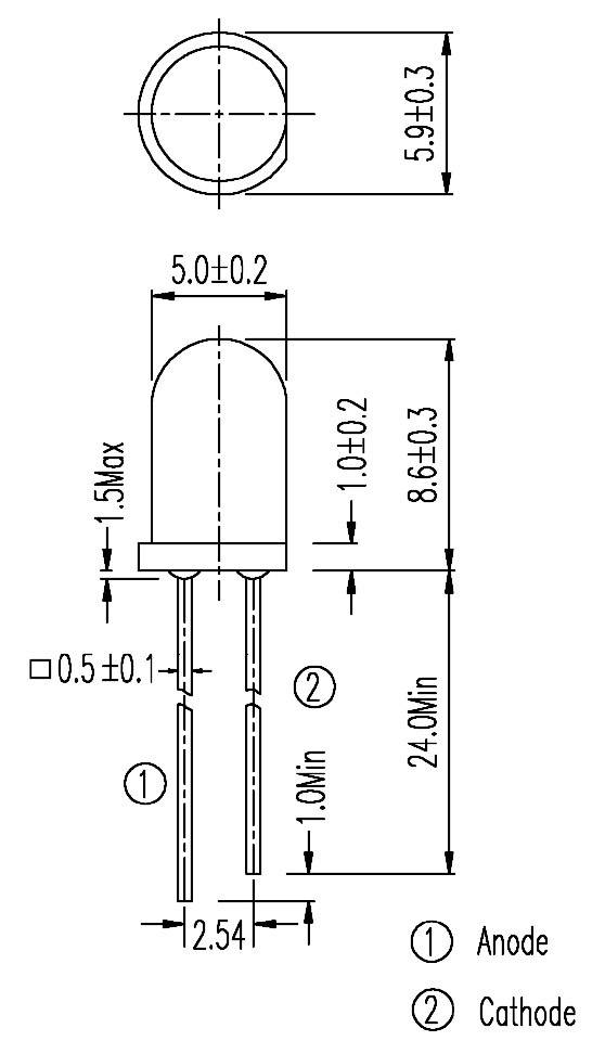 Everlight Opto Fotodiode PD333-3C/HO/L2 5mm 1200 nm PD333-3C/HO/L2
