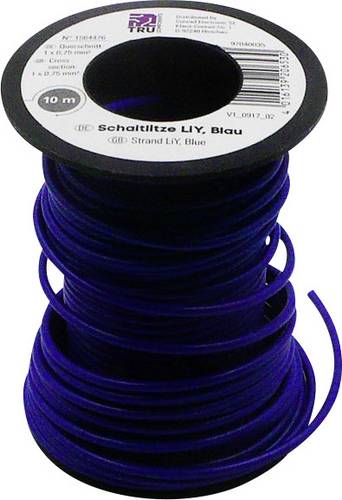 TruComponents 1564476 Strand LiY 1x0.75mm² Blue 10m Ideal for Mode...