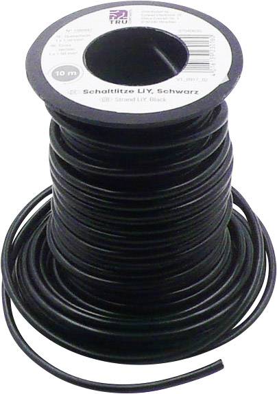 Schwarze Rolle mit 10 Metern Schaltdraht LIY, geeignet für Verkabelungen.