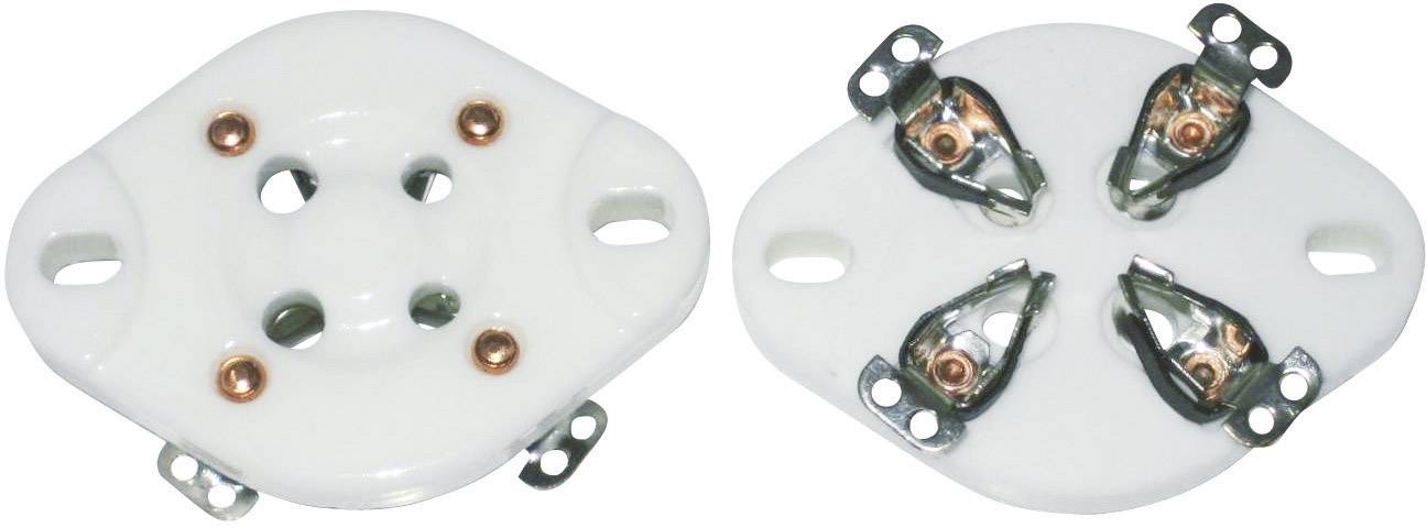 Röhrensockel 1 St. 156846 Polzahl: 4 Sockel: UX-4 Montageart: Chassis Material:Keramik