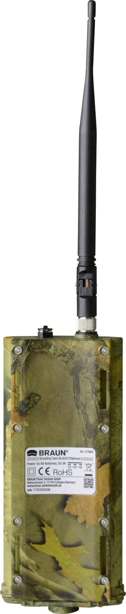 Braun Germany Black700Phone Wildkamera 12 Megapixel GSM-Modul, Black LEDs, Fernbedienung Camouflage