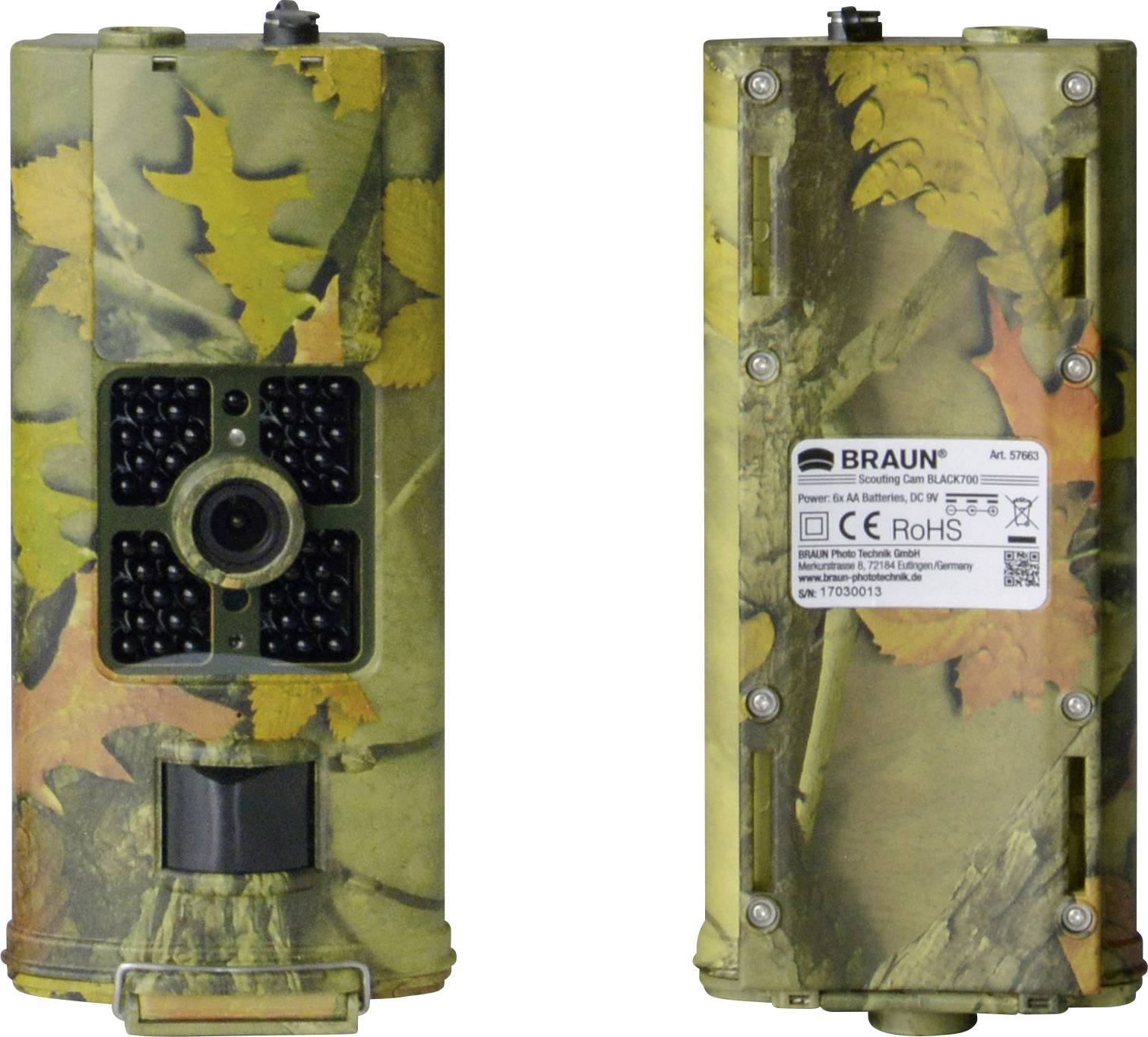 Braun Germany Black700 Wildkamera 12 Megapixel Black LEDs, Fernbedienung Camouflage