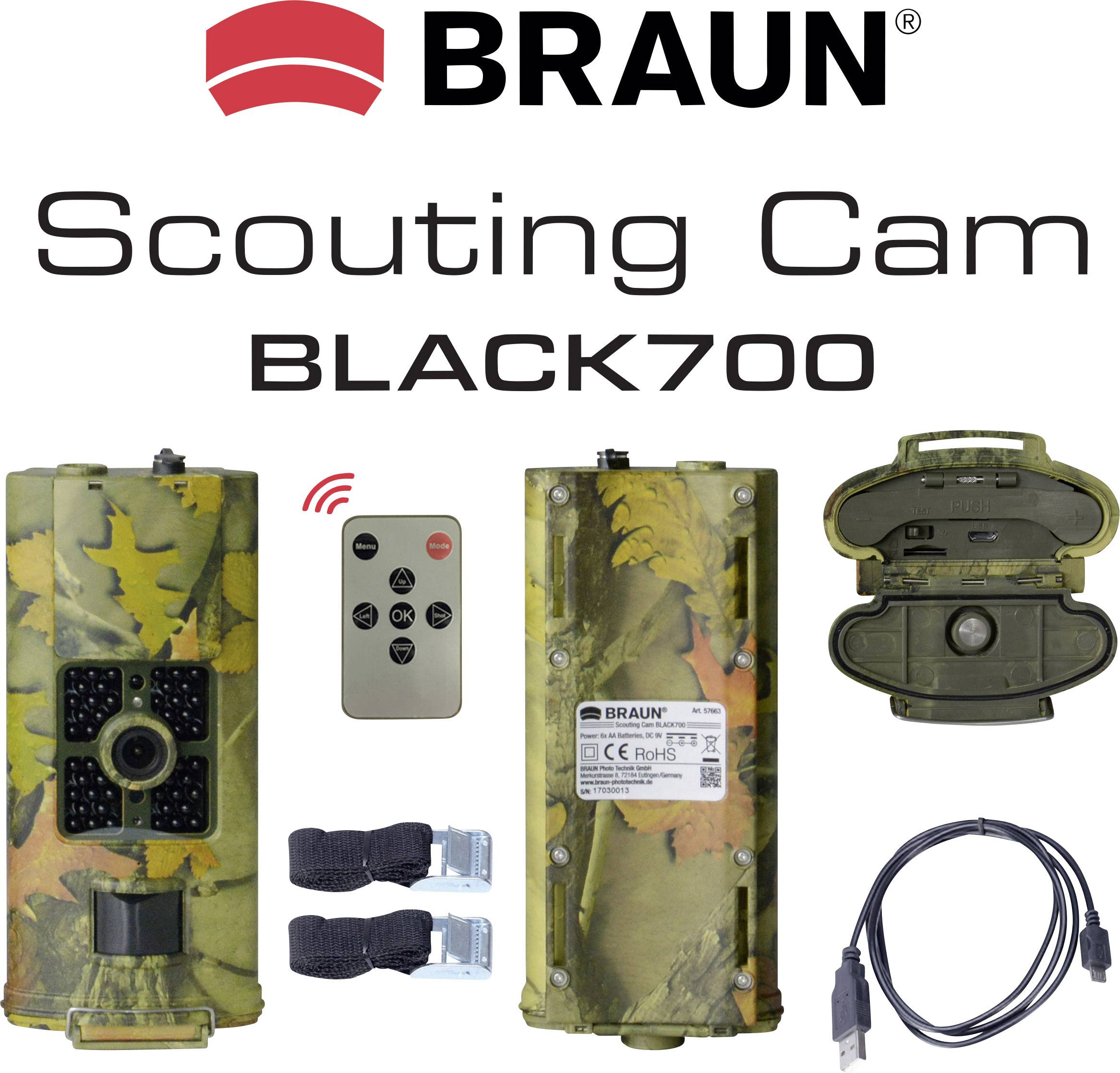 Braun Germany Black700 Wildkamera 12 Megapixel Black LEDs, Fernbedienung Camouflage