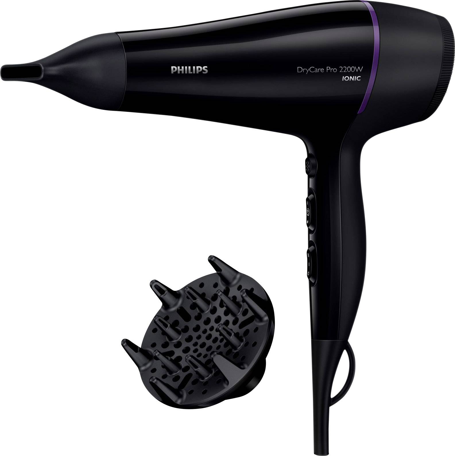 Philips BHD176/00 Haartrockner Schwarz, Violett