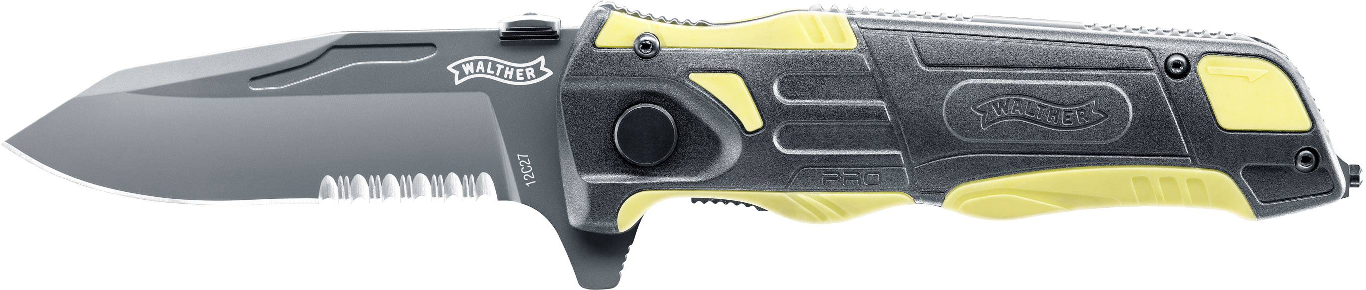 Walther 5.2012 Outdoormesser mit Holster Anzahl Funktionen 3 Gelb, Anthrazit-Grau