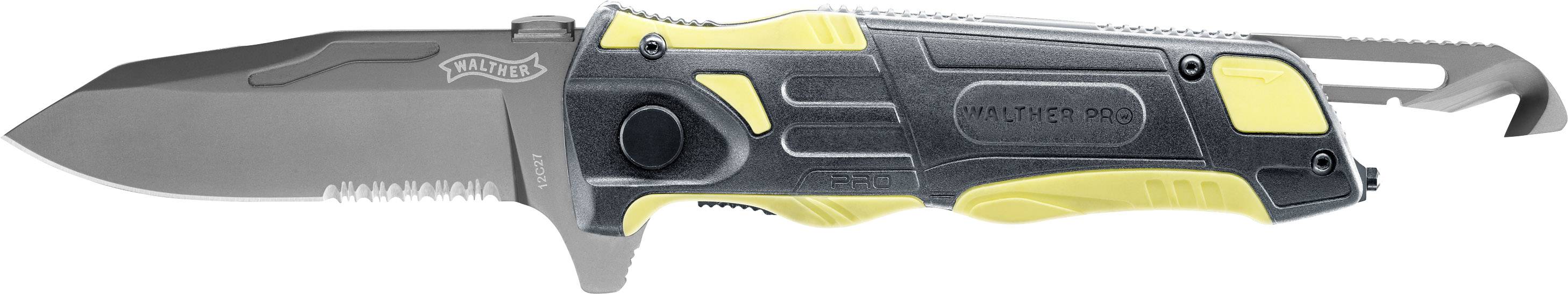 Walther 5.2012 Outdoormesser mit Holster Anzahl Funktionen 3 Gelb, Anthrazit-Grau