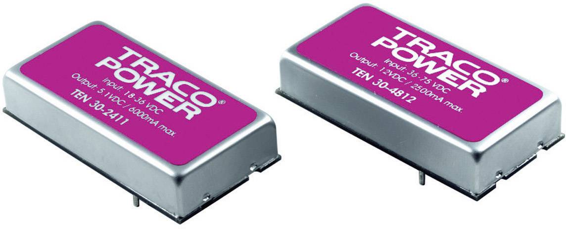TracoPower TEN 30-4812 DC/DC-Wandler, Print 48 V/DC 12 V/DC 2.5 A 30 W Anzahl Ausgänge: 1 x Inhalt 1 St.