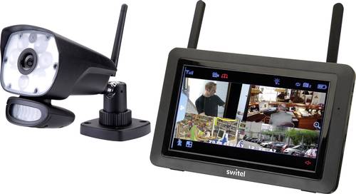 Switel HSIP6000 Funk-Überwachungskamera-Set 4-Kanal mit 1 Kamera 720 Pixel 2.4GHz