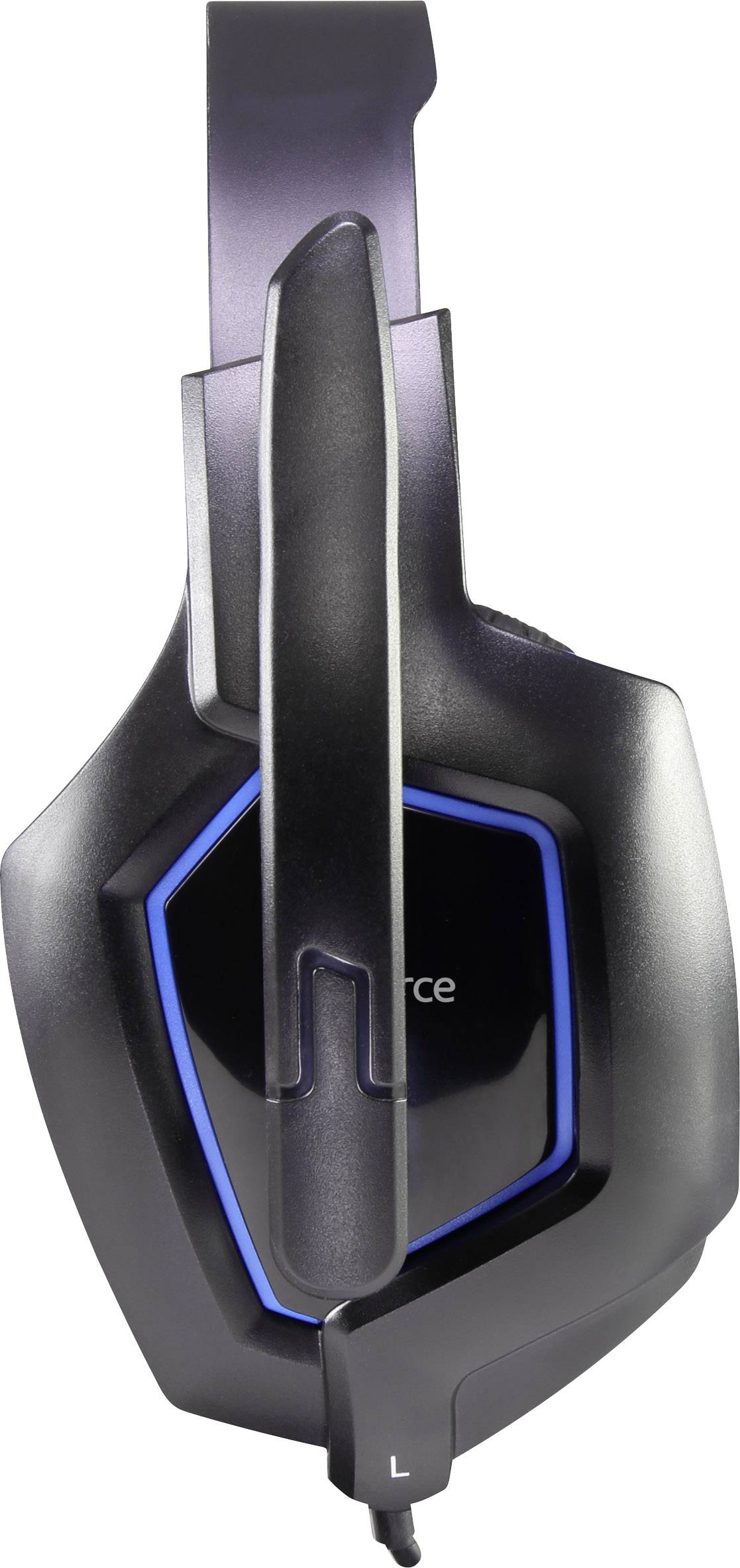 Renkforce RF-GHD-100 On Ear Headset kabelgebunden Stereo Schwarz, Blau Noise Cancelling Lautstärkeregelung